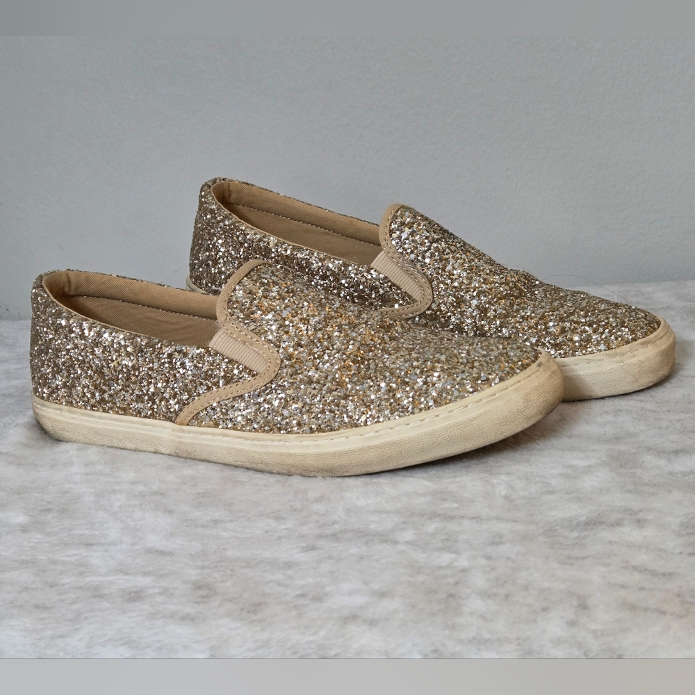 Old Navy Glittery Gold Women's Slip-On Sneakers - Picture 1 of 6